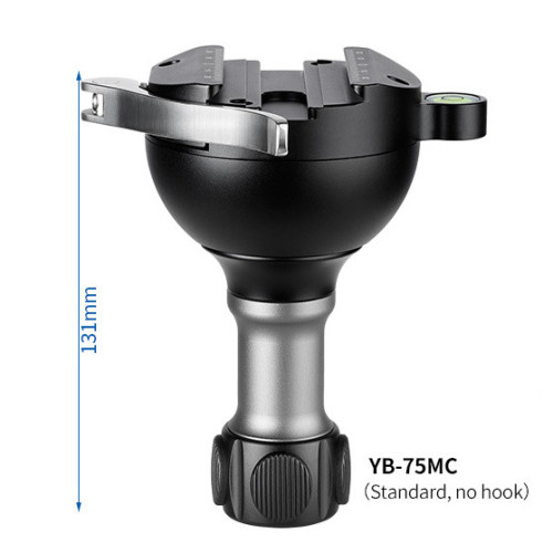 Půlkulový nivelační adaptér s rychloupínací svorkou Leofoto 75mm (M))